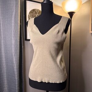 a new day Beige Ribbed Tank Top